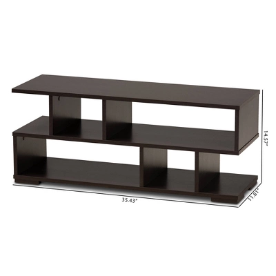 Arne Wood TV Stand For TVs Up To 32" Dark Brown - Baxton Studio 7 Arne Wood TV Stand For TVs Up To 32" Dark Brown - Baxton Studio - Image 5