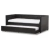 Frank Modern And Contemporary Faux Leather Button - Tufting Sofa Daybed With Roll - Out Trundle Guest Bed - Twin - Baxton Studio 2 Frank Modern And Contemporary Faux Leather Button - Tufting Sofa Daybed With Roll - Out Trundle Guest Bed - Twin - Baxton Studio -Baxton Studio GUEST dde6268f 7770 4fde 94ae df6513ab8516