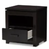 Bienna Modern And Contemporary Finished 1 Drawer Nightstand Dark Brown - Baxton Studio -Baxton Studio GUEST ddef8fce 1fff 4825 b1b2 741746c185eb