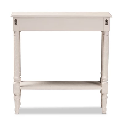 Ariella Whitewashed 1 Drawer End Table White - Baxton Studio 3 Ariella Whitewashed 1 Drawer End Table White - Baxton Studio