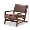 Rovelyn Faux Leather Walnut Finished Wood Lounge Chair Brown - Baxton Studio -Baxton Studio GUEST de5d05c2 b25d 43f7 b531 fd1322b7446f