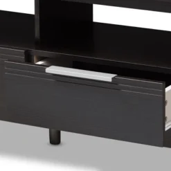 Elaine Modern And Contemporary Finished TV Stand For TVs Up To 60" Dark Brown - Baxton Studio -Baxton Studio GUEST de8f2e49 1197 4e0b 9dd0 4b1fd5c24748