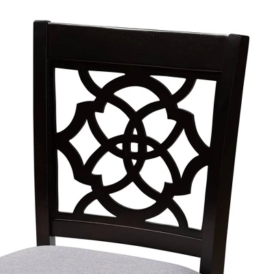 5pc Arden Upholstered Wood Pub Counter Height Dining Set Gray/Espresso - Baxton Studio 7 5pc Arden Upholstered Wood Pub Counter Height Dining Set Gray/Espresso - Baxton Studio - Image 5