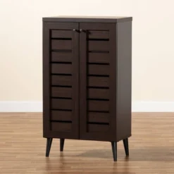 Salma Wood 2 Door Shoe Storage Cabinet Dark Brown - Baxton Studio 21 Salma Wood 2 Door Shoe Storage Cabinet Dark Brown - Baxton Studio -Baxton Studio GUEST dfdc5312 2b4a 4aaa 8111 6f8193939efc