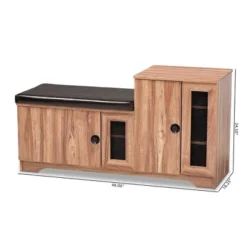 2 Door Valina Faux Leather Wood Shoe Storage Bench With Cabinet Brown - Baxton Studio 16 2 Door Valina Faux Leather Wood Shoe Storage Bench With Cabinet Brown - Baxton Studio -Baxton Studio GUEST e0e4b998 e14a 49cf a72d 8c77e3bf24a3