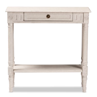 Ariella Whitewashed 1 Drawer End Table White - Baxton Studio 12 Ariella Whitewashed 1 Drawer End Table White - Baxton Studio - Image 10