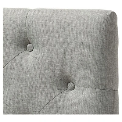 Twin Viviana Modern And Contemporary Fabric Upholstered Button Tufted Headboard Gray - Baxton Studio 4 Twin Viviana Modern And Contemporary Fabric Upholstered Button Tufted Headboard Gray - Baxton Studio - Image 2