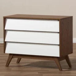 Hildon Mid-Century Modern Wood 3 Drawer Storage Chest Brown - Baxton Studio -Baxton Studio GUEST e242503c 7575 4465 8e48 5cf12d6076c2