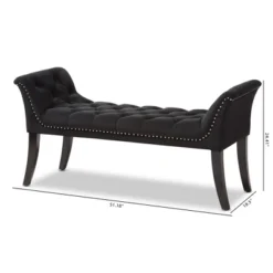 Chandelle Luxe And Contemporary Velvet Upholstered Bench Black - Baxton Studio -Baxton Studio GUEST e2475389 4bcd 42f5 8dde 41566290cbbe