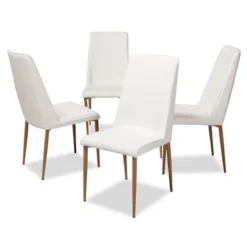 Set Of 4 Chandelle Modern And Contemporary Faux Leather Upholstered Dining Chairs - Baxton Studio -Baxton Studio GUEST e28bc5dc f36d 4da3 abca 08aac8e8c13d