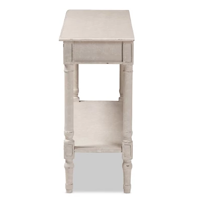 Ariella Whitewashed 1 Drawer Console Table White - Baxton Studio 4 Ariella Whitewashed 1 Drawer Console Table White - Baxton Studio - Image 2