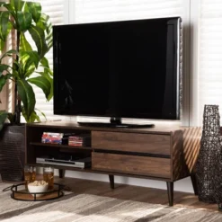TV Stand For TVs Up To 50" Suli Wood Brown - Baxton Studio -Baxton Studio GUEST e2ef55d6 3d95 4146 900f 40f0c91df3e6