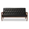Sorrento Mid-Century Retro Modern Faux Leather Upholstered Wooden 3 Seater Sofa - Baxton Studio 2 Sorrento Mid-Century Retro Modern Faux Leather Upholstered Wooden 3 Seater Sofa - Baxton Studio -Baxton Studio GUEST e33aa3cd 417e 4f8e 93c1 69b091c02d57