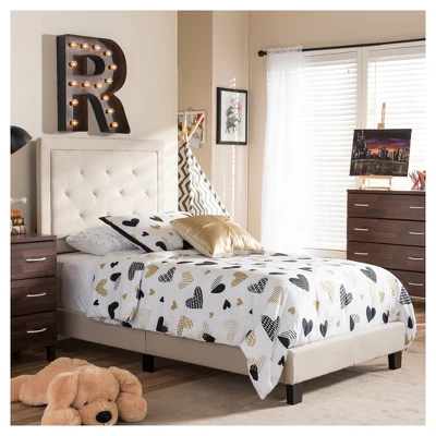 Paris Modern And Contemporary Linen Upholstered Tufting Platform Bed - Twin - Baxton Studio 6 Paris Modern And Contemporary Linen Upholstered Tufting Platform Bed - Twin - Baxton Studio - Image 4