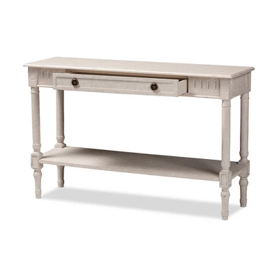 Ariella Whitewashed 1 Drawer Console Table White - Baxton Studio 12 Ariella Whitewashed 1 Drawer Console Table White - Baxton Studio - Image 10