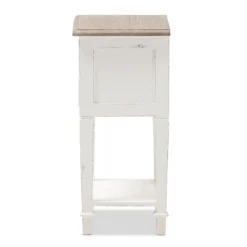 Dauphine 2 Drawer Provincial Style Oak And Distressed Finish Wood Nightstand White - Baxton Studio -Baxton Studio GUEST e453cf2f 293c 400d b0aa 196542100769