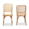 2pc Neah Woven Rattan And Wood Cane Dining Chair Set Brown - Baxton Studio -Baxton Studio GUEST e4a682e8 3d43 4c4d b0a3 959d10ed15ff