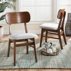 2pc Euclid Wood Dining Chair Set - Baxton Studio -Baxton Studio GUEST e4ba7e22 da3f 4bb3 bd71 8588c995ab2e