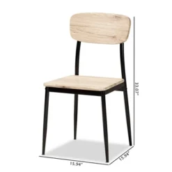 4pc Honore Wood And Metal Dining Chair Set Light Brown/Black - Baxton Studio 15 4pc Honore Wood And Metal Dining Chair Set Light Brown/Black - Baxton Studio -Baxton Studio GUEST e4c88d3e 62f3 4f62 802e ae06ee4f30f5