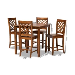 5pc Caron Wood Pub Dining Set Walnut Brown - Baxton Studio -Baxton Studio GUEST e522f1db 5fc1 4b1a afbb 250c3b2911c8