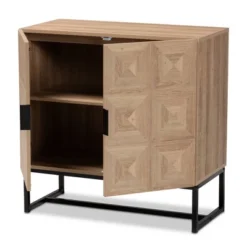 Darien Wood And Metal 2 Door Storage Cabinet Brown/Black - Baxton Studio -Baxton Studio GUEST e5df86fd 4065 44b5 9857 a4d3d9fc8243