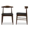 Set Of 2 Winton Mid Century Modern Walnut Wood Dining Chairs Black, Brown - Baxton Studio 1 Set Of 2 Winton Mid Century Modern Walnut Wood Dining Chairs Black, Brown - Baxton Studio -Baxton Studio GUEST e670e8f4 4ed0 4986 8b12 ec02281a078f
