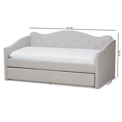 Twin Kaija Modern And Contemporary Fabric Daybed With Trundle Gray - Baxton Studio 14 Twin Kaija Modern And Contemporary Fabric Daybed With Trundle Gray - Baxton Studio - Image 12
