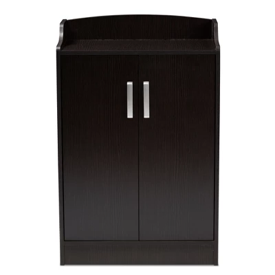 Verdell Modern And Contemporary Finished Shoe Cabinet Dark Brown - Baxton Studio 4 Verdell Modern And Contemporary Finished Shoe Cabinet Dark Brown - Baxton Studio - Image 2