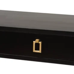 Madan Wood And Metal 2 Drawer Console Table Black/Gold - Baxton Studio -Baxton Studio GUEST e853b361 b6d7 474a 97c4 dd3c508d7cfa