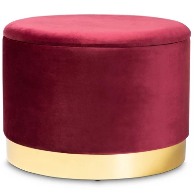 Marisa Velvet Upholstered Storage Ottoman - Baxton Studio 11 Marisa Velvet Upholstered Storage Ottoman - Baxton Studio - Image 9