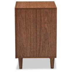 Harlow Mid-Century Modern Scandinavian Style Wood 1-Drawer And 1-Door Nightstand - White And Walnut - Baxton Studio -Baxton Studio GUEST e9216f95 75a0 4c6b 9b1d faa81538770f