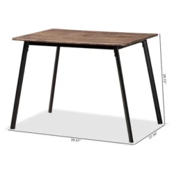 Calder Wood And Metal Dining Table Walnut Brown/Black - Baxton Studio -Baxton Studio GUEST e9a2a035 f5f8 42b3 a7db f09a01e4b48e