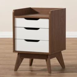 Brighton Mid - Century Modern Wood 3 - Drawer Storage Nightstand - Brown - Baxton Studio -Baxton Studio GUEST ea4daf3f 88d9 4223 a6a0 3f7fe7aa16f0