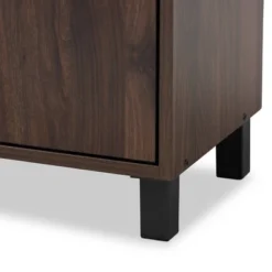 Rossin Walnut Finished 2 Door Wood Entryway Shoe Storage Cabinet With Open Shelf Brown - Baxton Studio -Baxton Studio GUEST ea4e02af 2e96 4050 b4a4 e07c0746b24d