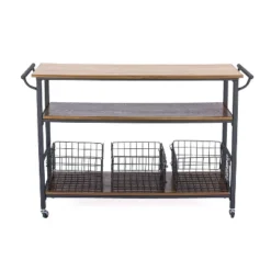 Lancashire Wood & Metal Kitchen Cart Brown - Baxton Studio 8 Lancashire Wood & Metal Kitchen Cart Brown - Baxton Studio -Baxton Studio GUEST ea66c616 8c9c 41e5 9905 b16fae7deb65