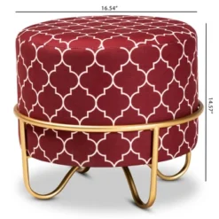 Candice Quatrefoil Velvet Upholstered Metal Ottoman Red - Baxton Studio 13 Candice Quatrefoil Velvet Upholstered Metal Ottoman Red - Baxton Studio -Baxton Studio GUEST eacbf2ef fc94 47f5 b5a9 960e2fe04665