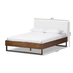 King Mitchell Rustic Industrial Walnut Wood And Faux Leather Metal Platform Bed White - Baxton Studio -Baxton Studio GUEST eb049489 6297 400f a754 dcf68e3a9e41