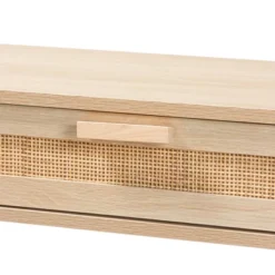 Sebille Wood With Natural Rattan 2 Drawer Console Table Light Brown - Baxton Studio -Baxton Studio GUEST eb51a0e3 696e 48e1 9751 d9d1c1be276a