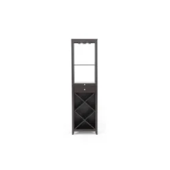 Austin Wood Modern Wine Tower Dark Brown - Baxton Studio