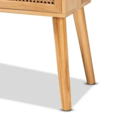 Falan Wood With Rattan 2 Drawer Console Table Oak Brown - Baxton Studio -Baxton Studio GUEST ec0aec21 ddb2 4c00 a2e0 077d2d69fb4a