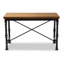 Baxton Studio Verdin Wood Finished Criss Cross Desk Bronze - BaxtonStudio -Baxton Studio GUEST ed76c5ab 4e41 4724 a30d 0a9f8245622f