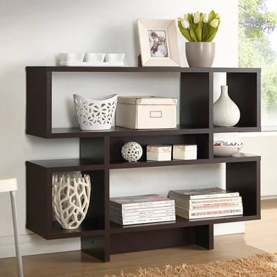 Cassidy 35.25" 4 Level Modern Bookshelf Dark Brown - Baxton Studio 4 Cassidy 35.25" 4 Level Modern Bookshelf Dark Brown - Baxton Studio - Image 2