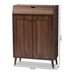 Cormier Walnut Finished 2 Door Wood Entryway Shoe Storage Cabinet Brown - Baxton Studio 14 Cormier Walnut Finished 2 Door Wood Entryway Shoe Storage Cabinet Brown - Baxton Studio -Baxton Studio GUEST ee119aae ba57 4814 ae06 b72301c1e578