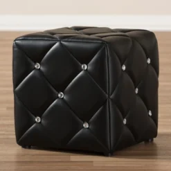 Stacey Modern And Contemporary Faux Leather Upholstered Ottoman - Baxton Studio 10 Stacey Modern And Contemporary Faux Leather Upholstered Ottoman - Baxton Studio -Baxton Studio GUEST ee493053 b0ff 4335 a0ca c606a7338f1d