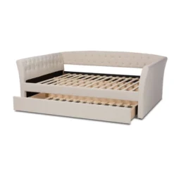 Delora Upholstered Daybed With Trundle Beige - Baxton Studio -Baxton Studio GUEST ee4e8f8b a449 477a b279 c82f8e0c044f