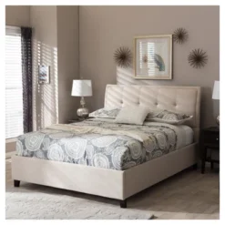Queen Lea Modern And Contemporary Mix - Linen Storage Platform Bed - Baxton Studio -Baxton Studio GUEST eec37b72 eb4d 4ffe 9165 c1378adbc3bb
