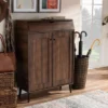 Cormier Walnut Finished 2 Door Wood Entryway Shoe Storage Cabinet Brown - Baxton Studio -Baxton Studio GUEST eef5861c 3f70 4b9b 8994 576c3497f63a