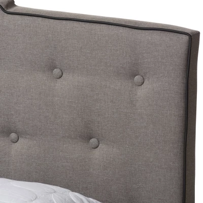 Vivienne Modern And Contemporary Fabric Upholstered Bed Light Gray - Baxton Studio 5 Vivienne Modern And Contemporary Fabric Upholstered Bed Light Gray - Baxton Studio - Image 3