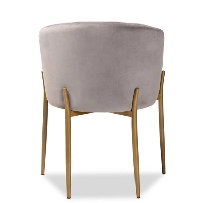Ballard Velvet Fabric Upholstered Metal Dining Chair - Baxton Studio 5 Ballard Velvet Fabric Upholstered Metal Dining Chair - Baxton Studio - Image 3