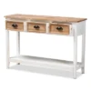 Benedict Two-Tone Wood 3 Drawer Console Table White/Oak - Baxton Studio -Baxton Studio GUEST f09e2e83 4ca7 46a2 8649 aadbe78819f1